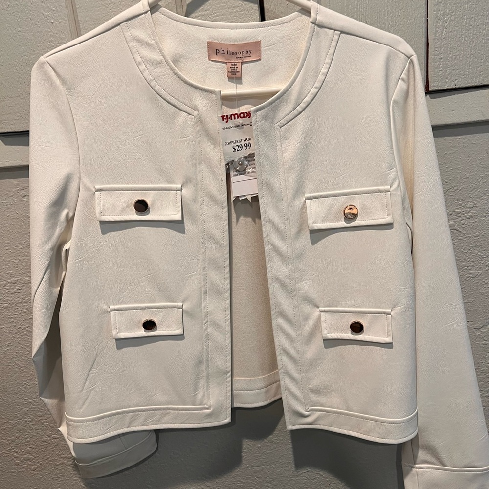 NWT faux leather jacket.